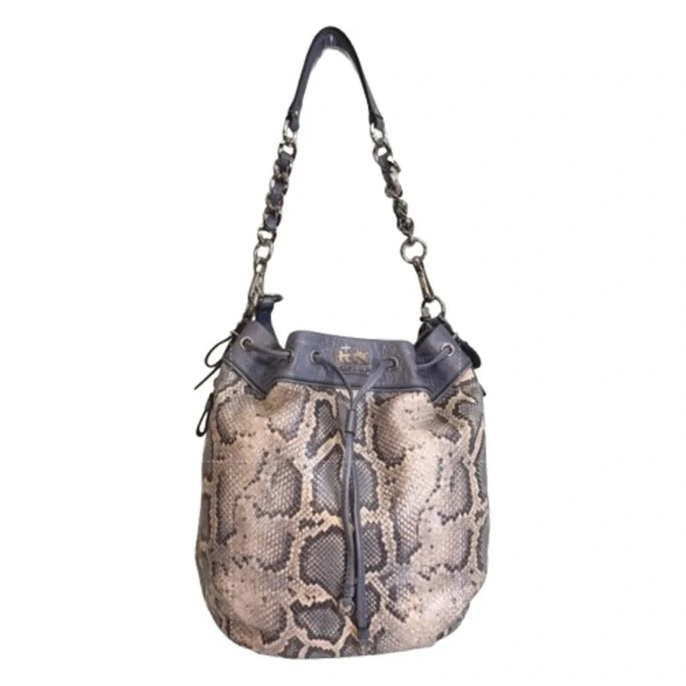 Coach Madison Python Embossed Marielle Leather Purse Snakeskin Shoulder Tote Bag - Picture 1 of 13